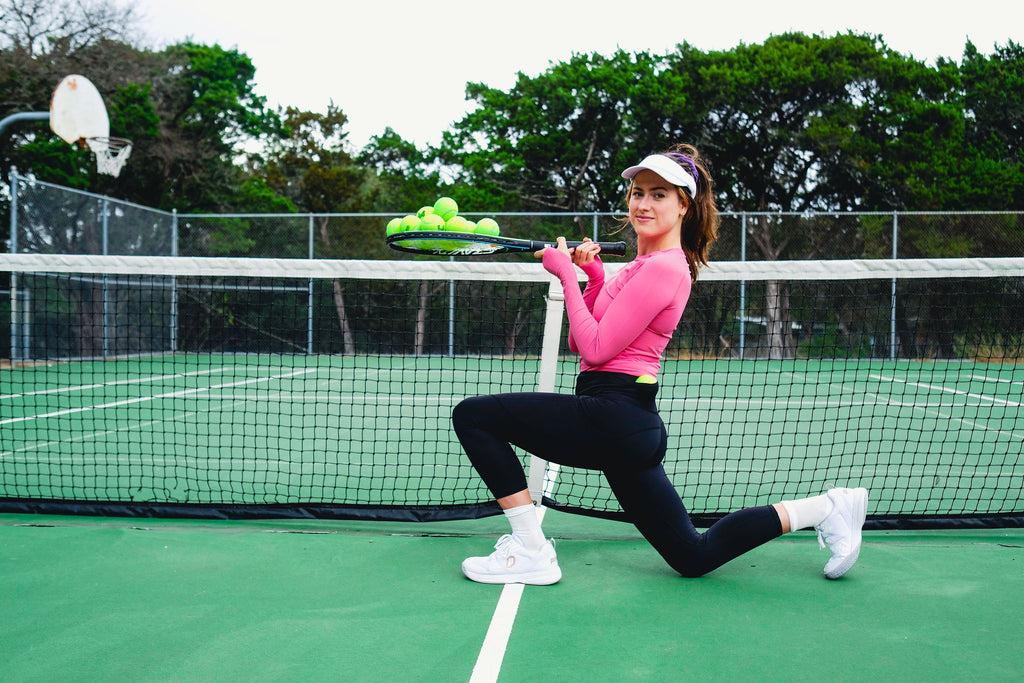 Women's Wide Waistband Tennis Leggings with Ball Pockets – Runner Island®