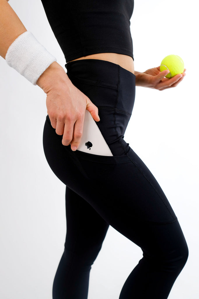 The Tennis Legging with tennis ball pockets and phone pockets by Modern Love Tennis